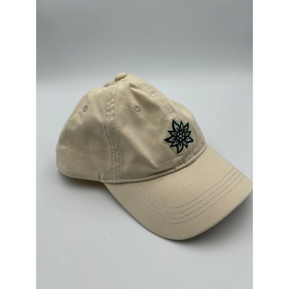 Alpine Design Boulder Colorado Edelweiss Snapback Hat Beige Canvas Baseball Cap